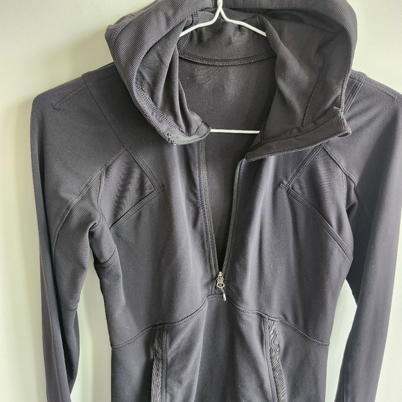 Lululemon Winter Sprinter Hoodie Half Zip Black Running Hooded Pullover Size 6 - Picture 6 of 13
